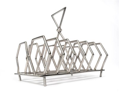 Lot 1721 - A James Dixon & Sons Electroplated Toastrack, circa 1879, designed by Dr Christopher Dresser...