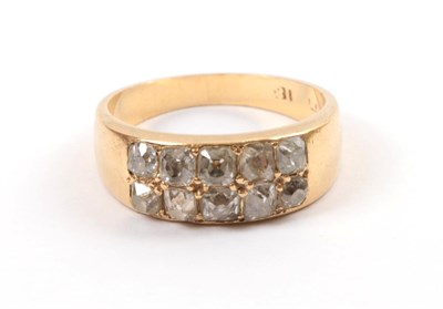 Lot 180 - A Late 19th Century Two Row Diamond Ring, the old mine cut and old European cut diamonds in...
