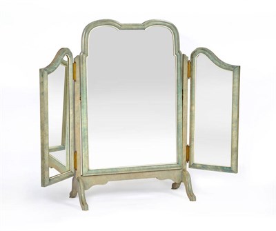 Lot 1732 - An Art Deco Shagreen and Ivory Triptych Dressing-Mirror, the plates within a shaped frame, on...