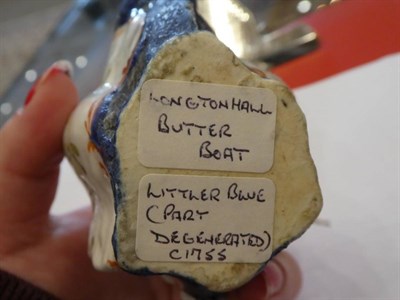 Lot 422 - A West Pans Porcelain Cream Jug, circa 1765, of leaf moulded oval form, painted with flower...