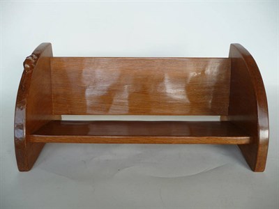 Lot 1752 - A Robert "Mouseman" Thompson Oak Book Trough, with carved mouse signature, 45cm long