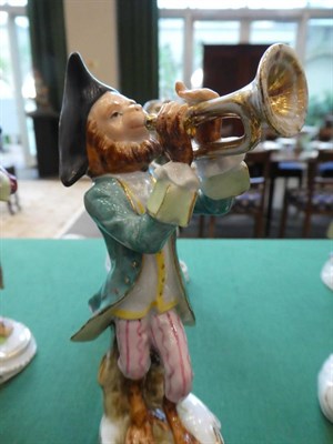 Lot 531 - A Carl Thieme, Potschappel Porcelain Eleven Piece Monkey Band, 20th century, after the Meissen...