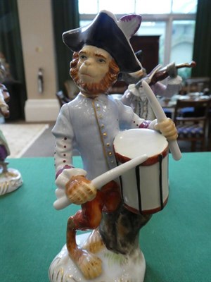Lot 531 - A Carl Thieme, Potschappel Porcelain Eleven Piece Monkey Band, 20th century, after the Meissen...