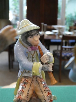 Lot 531 - A Carl Thieme, Potschappel Porcelain Eleven Piece Monkey Band, 20th century, after the Meissen...