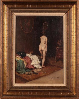 Lot 1006 - A D Simpson (19th/20th century) Nude study Signed, oil on board, 25.5cm by 18cm