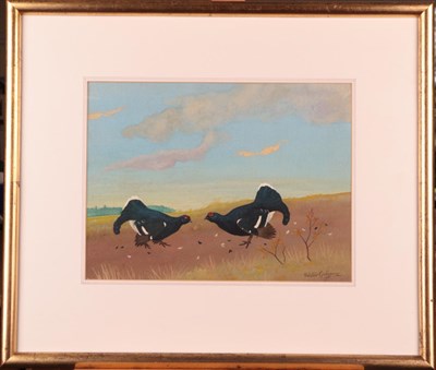 Lot 1017 - Ralston Gudgeon (1910-1984) ''The Lek'' Signed, inscribed verso watercolour, 22.5cm by 30cm...