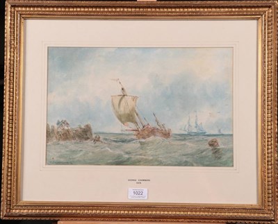 Lot 1022 - Attributed to George Chambers Jr. (1829-1878) Shipping off the Whitby coast Signed,...