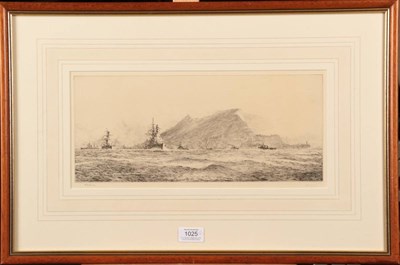 Lot 1025 - William Lionel Wyllie (1851-1931) ''Sailing off Dover'' Signed, etching, together with two...