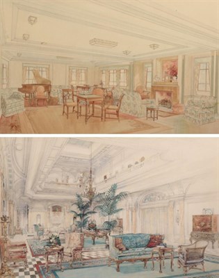 Lot 1028 - Waring and Gillows (20th century) Interior design for ''The First Saloon Lounge SS Corfu and...