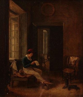 Lot 1038 - Attributed to Franz von de Fregger (1835-1921) German Boy reading in an interior Oil on canvas,...