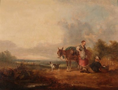 Lot 1043 - William Shayer Snr (1787-1879) Resting after harvest Oil on panel, 44.5cm by 55cm
