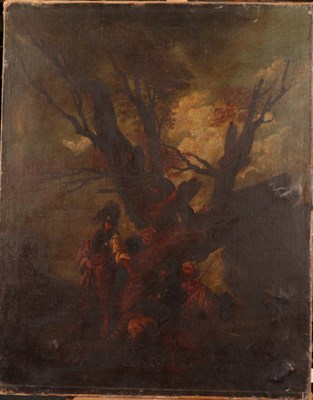 Lot 1057 - Manner of Salvator Rosa (1615-1673) Italian Travellers and a soldier in rural landscape Oil on...