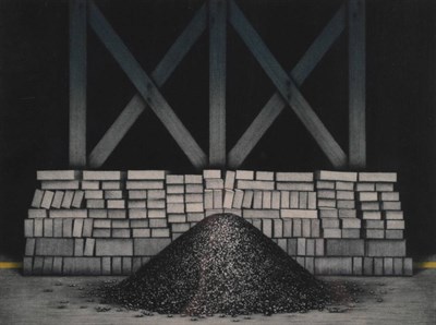 Lot 1059 - Mark Balakjian (b.1940) 'For an Uncertain Departure' Signed, inscribed and dated, mezzotint, 7/50