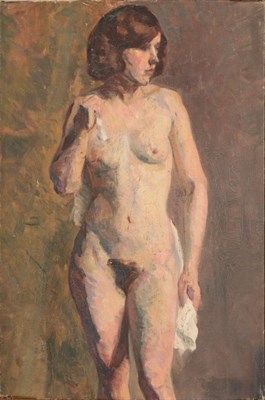 Lot 1062 - British School (20th century) Study of a female nude Oil on canvas, inscribed ''A Derain. N...