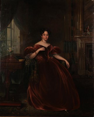 Lot 1083 - John Bridges (fl.1818-1854) Portrait of a Lady thought to be Mrs Blakemore Oil on canvas, 63cm...
