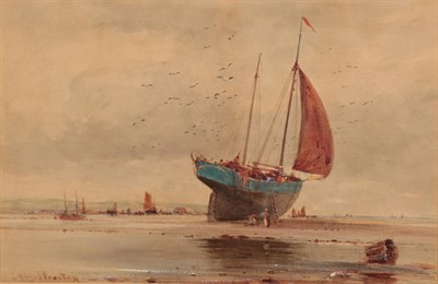 Lot 1087 - Thomas Bush Hardy (1842-1897) ''Landing fish at Scarborough'' Signed, inscribed and dated 1887,...