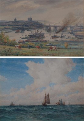 Lot 1088 - Frederick James Aldridge (1850-1933)  In sight of land  Signed, watercolour, together with...
