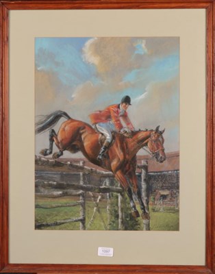 Lot 1097 - Joan Wanklyn (1924-1999) Harry Llewellyn on Foxhunter  Signed, pastel, 48cm by 36cm  This was...