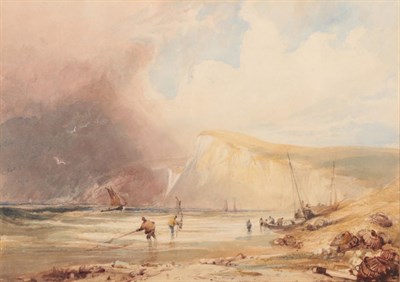 Lot 1111 - Attributed to Anthony Vandyke Copley Fielding (1787-1855)  ''Shrimpers off the Yorkshire...