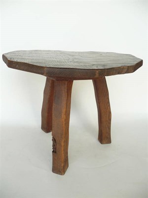 Lot 1781 - A Thomas "Gnomeman" Whitaker Oak Dodecagon Coffee Table, adzed top, on three square section...