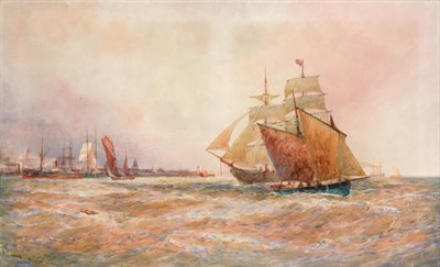 Lot 1124 - Attributed to Thomas Bush Hardy RBA (1842-1897)  ''Off Calais'' Bears signature and inscribed,...