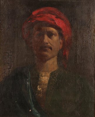 Lot 1133 - Circle of Leopold Carl Muller (1834-1892) Head and shoulders study of a man in Greek costume...