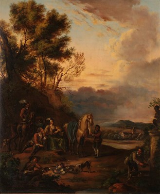 Lot 1146 - Manner of Philips Wouverman (1619-1668) Dutch The Hunting Party Oil on copper, 48.5cm by 40.5cm