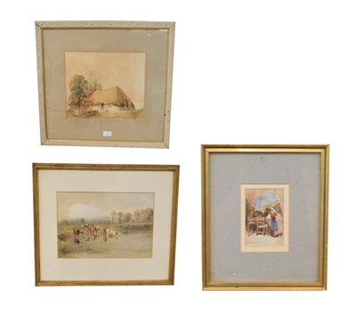 Lot 1160 - George Arthur Fripp (1813-1896) Cattle watering Signed and dated 1871, watercolour, bears...