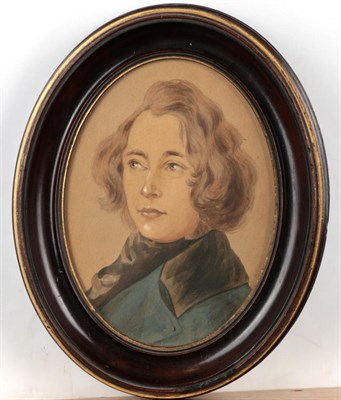 Lot 1163 - Daniel Maclise RA (1806-1870) Irish Portrait of a gentleman, possibly Charles Dickens  Watercolour