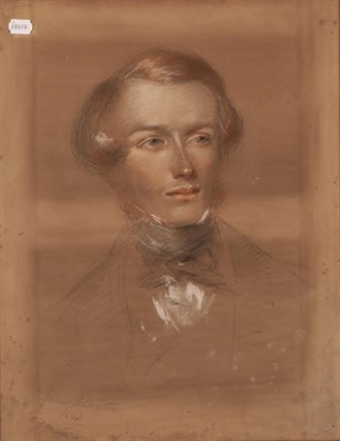 Lot 1172 - James Rannie Swinton (1816-1888) Portrait of a young man  Signed and dated, pastel  58cm by 46cm