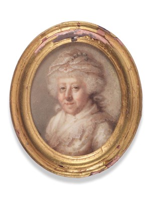 Lot 1180 - ~ Abraham Daniel (circa 1760-1806) Portrait of a lady with curled and powdered hair in a...