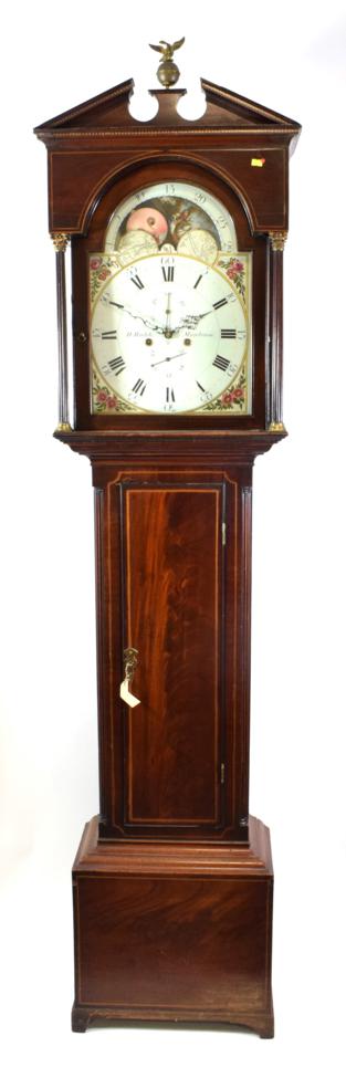 Lot 1517 - ~ A Scottish Mahogany Eight Day Quarter Hour Passing Strike Longcase Clock, signed D Robb,...