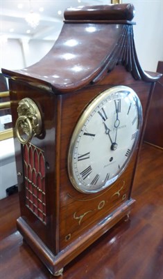 Lot 1536 - A Rosewood Brass Inlaid Table Timepiece, signed John Fletcher, Barnsley, circa 1840, pagoda...