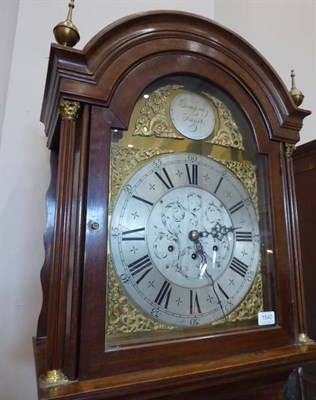 Lot 1540 - A George III style Chiming Longcase Clock, early 20th century, arch pediment, Corinthian capped...