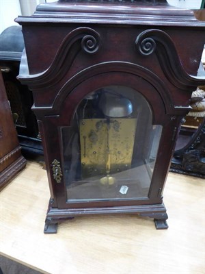 Lot 1553 - A Chippendale Style Mahogany Pull Quarter Striking Bracket Clock with the Carved Mahogany Wall...