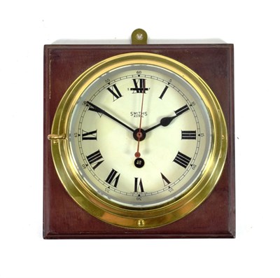 Lot 1562 - A Brass Centre Seconds Ships Bulkhead Timepiece, signed Smiths Astral, early 20th century, movement