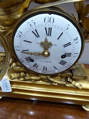 Lot 1564 - A French Louis XVI Bronze Ormolu Striking Mantel Clock, signed Courvoister A Paris, circa 1770,...