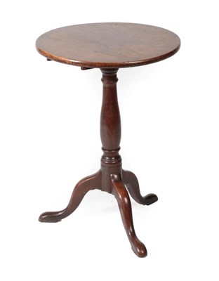 Lot 1652 - A George III Circular Tripod Table, late 18th century, the fliptop above a vasiform turned...