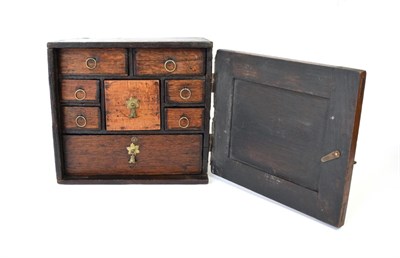 Lot 1659 - A William & Mary Oak and Fruitwood Spice Cabinet, late 17th century, the geometric moulded...