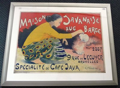 Lot 1808 - A Belgian Advertising Poster for "Maison Javanese" Coffee House, lithographed in colours, featuring