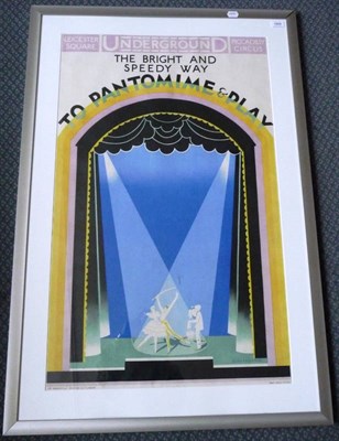 Lot 1809 - A London Underground Advertising Poster "To Pantomime & Play", lithographed in colours,...