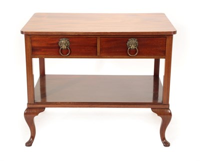 Lot 1731 - An Early 20th Century Mahogany Serving Table, with reeded edge and two frieze drawers with...