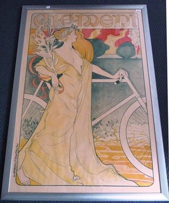 Lot 1811 - A French Art Nouveau Advertising Poster for Clement Cycles, lithographed in colours, anonymous,...