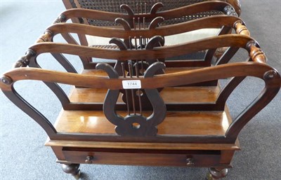 Lot 1744 - A Early Victorian Rosewood Four Division Canterbury, mid 19th century, with lyre shaped...