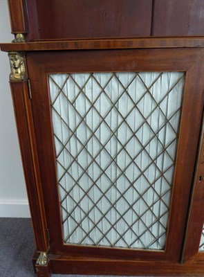 Lot 1756 - A Regency Mahogany Boxwood Strung and Gilt Metal Mounted Bookcase, early 19th century  the...