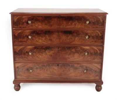 Lot 1757 - A George IV Mahogany Straight Front Chest of Drawers, 2nd quarter 19th century, the moulded top...