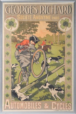 Lot 1814 - A French Advertising Poster for "Georges Richard Automobiles & Cycles", lithographed in...