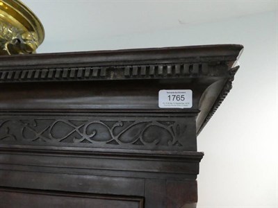 Lot 1765 - A George III Mahogany Chest on Chest, late 18th century, with a dentil cornice above a blind...