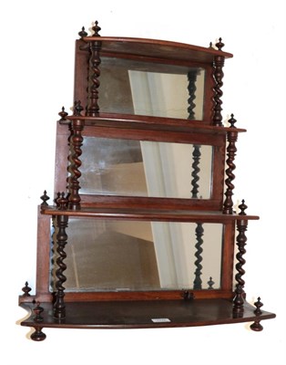 Lot 1776 - ~ A Set of Victorian Rosewood Three-Tier Hanging Shelves, circa 1860, of graduated form, with...