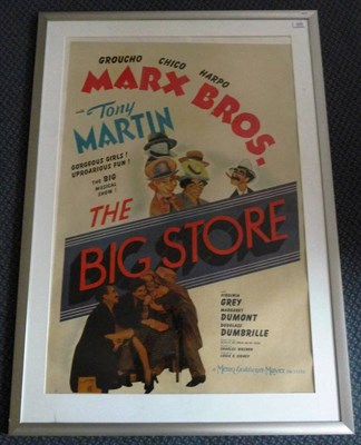 Lot 1820 - A Film Poster for the Marx Brothers 1941 Film "The Big Store", lithographed in colours, 103cm...